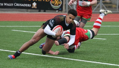 150225 - RGC v  Llandovery - Super Rygbi Cymru (SRC) - Cup Competition - Caio Parry of RGC gets the try