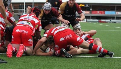 270925 - RGC v Llandovery - Super Rygbi Cymru (SRC) - Dafydd Thirsk of RGC gets the try
