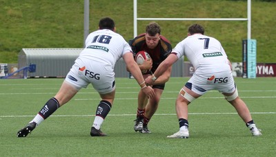181025 - RGC v Swansea - Super Rygbi Cymru (SRC) - Dafydd Thinks of RGC is tackled by Tom Crocke and Ethan Fackrell of Swansea