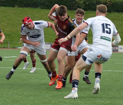 181025 - RGC v Swansea - Super Rygbi Cymru (SRC) - Osian Llewellyn runs into the Swansea defence