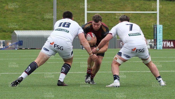 181025 - RGC v Swansea - Super Rygbi Cymru (SRC) - Dafydd Thinks of RGC is tackled by Tom Crocke and Ethan Fackrell of Swansea