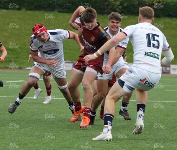 181025 - RGC v Swansea - Super Rygbi Cymru (SRC) - Osian Llewellyn runs into the Swansea defence