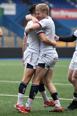 070326 - RGC v Swansea RFC - SRC plate Final -Mat Protheroe of Swansea celebrates scoring a try with team mates