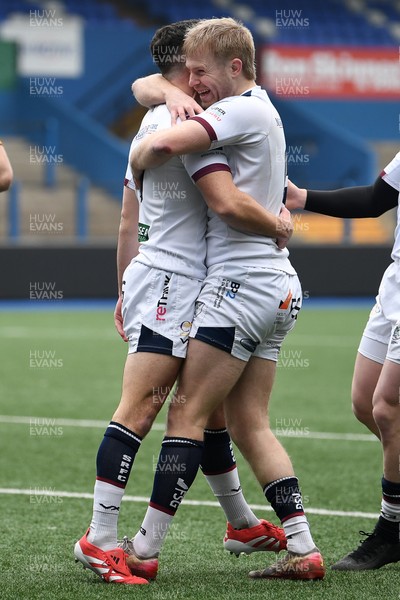 070326 - RGC v Swansea RFC - SRC plate Final -Mat Protheroe of Swansea celebrates scoring a try with team mates