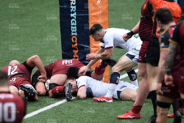 070326 - RGC v Swansea RFC - SRC plate Final - Mat Protheroe of Swansea scores a try