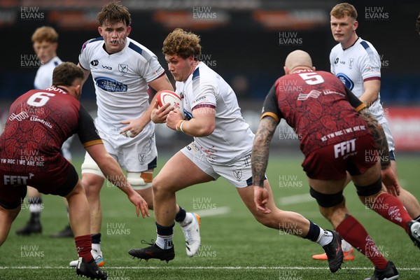 070326 - RGC v Swansea RFC - SRC plate Final - Daf Davies of Swansea is challenged by Dafydd Thirsk of RGC