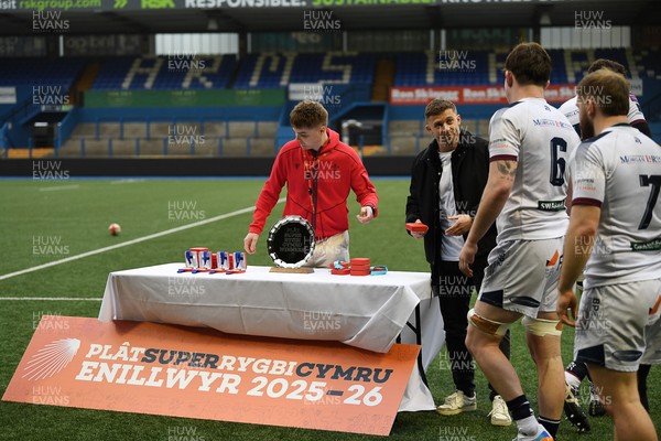 070326 - RGC v Swansea RFC - SRC plate Final - Leigh Halfpenny presents the winners medals