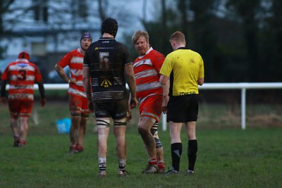 060124 - Rhiwbina v Ynysybwl - Admiral National League 1 East Central - Carwyn James of Ynysybwl receives a red card from referee Anthony Price 