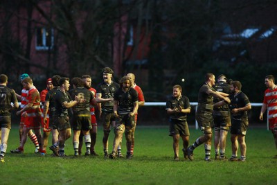 060124 - Rhiwbina v Ynysybwl - Admiral National League 1 East Central - Players of Rhiwbina celebrate at the final whistle