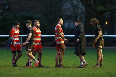 060124 - Rhiwbina v Ynysybwl - Admiral National League 1 East Central - Players of Rhiwbina and Ynysybwl shake hands at the end of the game