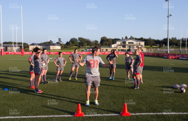 080915 - Rhod Gilbert filming with Wales Women's squad at the Vale