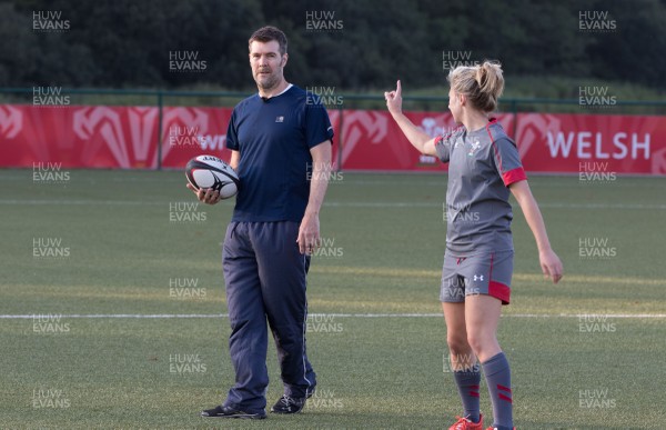 080915 - Rhod Gilbert filming with Wales Women's squad at the Vale