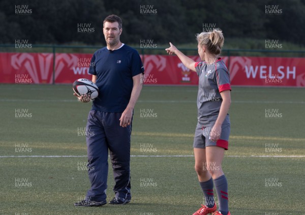 080915 - Rhod Gilbert filming with Wales Women's squad at the Vale