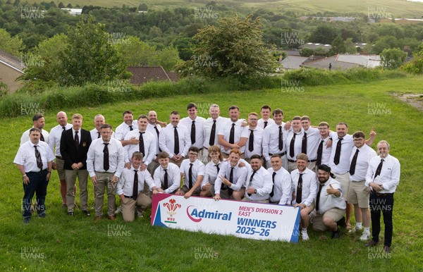 300526 - Rhymney RFC, Admiral National League 2 East Trophy Presentation - Rhymney RFC celebrate with the league trophy after winning Admiral National League 2 East