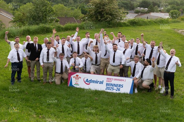 300526 - Rhymney RFC, Admiral National League 2 East Trophy Presentation - Rhymney RFC celebrate with the league trophy after winning Admiral National League 2 East