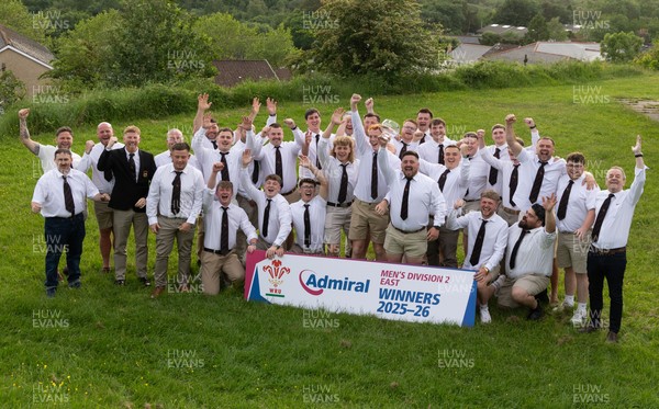 300526 - Rhymney RFC, Admiral National League 2 East Trophy Presentation - Rhymney RFC celebrate with the league trophy after winning Admiral National League 2 East