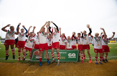 280426 - Rhymney v Mynydd Mawr, DC Thomas Plate Final - Rhymney celebrate after winning the DC Thomas Plate Final