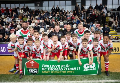 280426 - Rhymney v Mynydd Mawr, DC Thomas Plate Final - Rhymney celebrate after winning the DC Thomas Plate Final