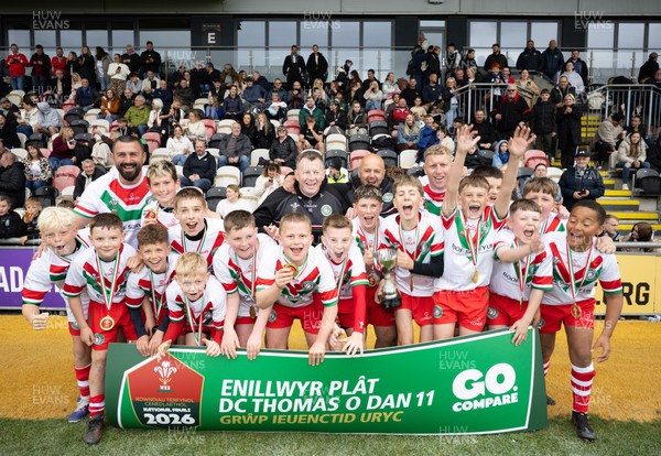 280426 - Rhymney v Mynydd Mawr, DC Thomas Plate Final - Rhymney celebrate after winning the DC Thomas Plate Final