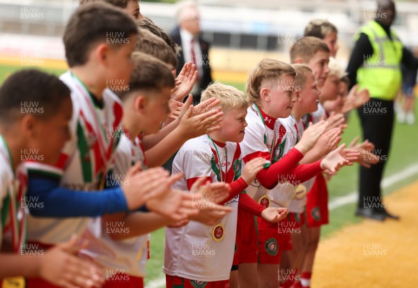 280426 - Rhymney v Mynydd Mawr, DC Thomas Plate Final - Rhymney celebrate after winning the DC Thomas Plate Final