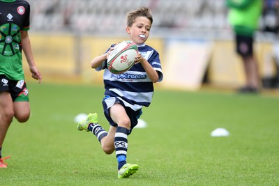 210525 - Rhymney Valley and Caerphilly District v Pembs Schools  - WSRU Junior Group - U11s DC Thomas Bowl Final - Toby Evans of Pembs Schools runs in to score a try