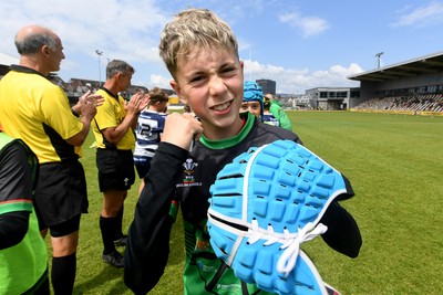 210525 - Rhymney Valley and Caerphilly District v Pembs Schools  - WSRU Junior Group - U11s DC Thomas Bowl Final - Rhymney Valley and Caerphilly District players celebrate the win at full time