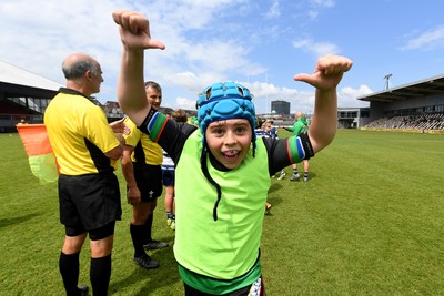 210525 - Rhymney Valley and Caerphilly District v Pembs Schools  - WSRU Junior Group - U11s DC Thomas Bowl Final - Rhymney Valley and Caerphilly District players celebrate the win at full time