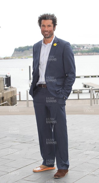 19.07.11 - Richard Parks 737 Challenge Homecoming event, Senedd, Cardiff Former Welsh rugby player Richard Parks arrives back in Cardiff for a reception at the Senedd after completing his 737 Challenge. 