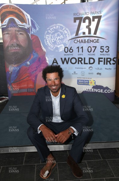 19.07.11 - Richard Parks 737 Challenge Homecoming event, Senedd, Cardiff Former Welsh rugby player Richard Parks arrives back in Cardiff for a reception at the Senedd after completing his 737 Challenge. 