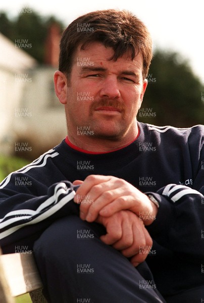 060397 - Picture shows former Welsh International Ricky Evans who is suing Olivia Merle for breaking his ankle and nose, Aberporth, West Wales