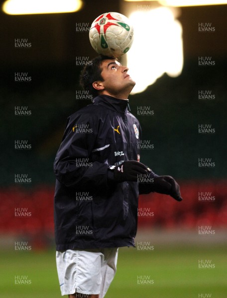 280206 - Paraguay international footballer Roberto Acuna 