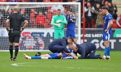 040524 - Rotherham United v Cardiff City - Sky Bet Championship - Nat Phillips of Cardiff injured after a clash of heads and is taken off