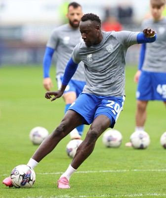 040524 - Rotherham United v Cardiff City - Sky Bet Championship - Famara Diedhiou of Cardiff warm up