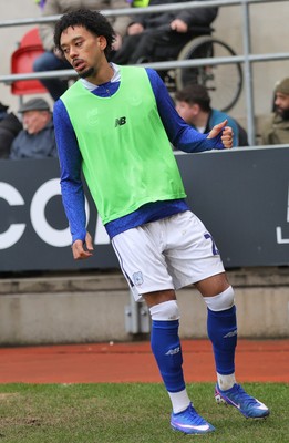 070226 - Rotherham United v Cardiff City - Sky Bet League 1 - New boy Calum Scanlon of Cardiff warms up but doesn’t get a game
