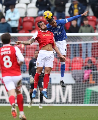 070226 - Rotherham United v Cardiff City - Sky Bet League 1 - Ronan Kpakio of Cardiff and Sam Nombe of Rotherham