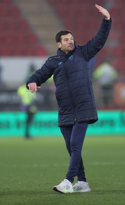 070226 - Rotherham United v Cardiff City - Sky Bet League 1 - Manager Brian Barry-Murphy of Cardiff salutes the travelling fans at the end of the match