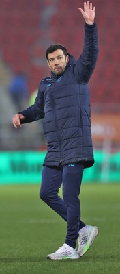 070226 - Rotherham United v Cardiff City - Sky Bet League 1 - Manager Brian Barry-Murphy of Cardiff salutes the travelling fans at the end of the match