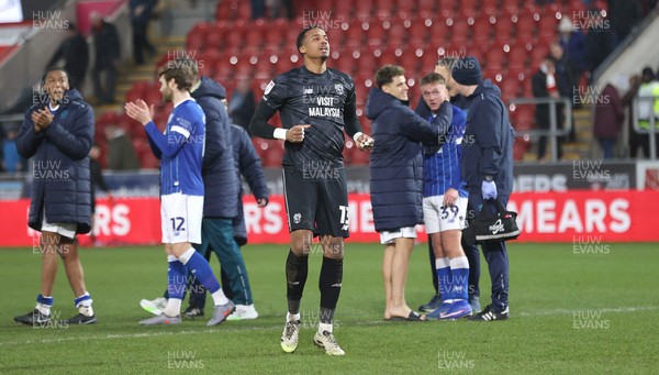 070226 - Rotherham United v Cardiff City - Sky Bet League 1 - Goalkeeper Nathan Trott of Cardiff celebrates at the end of the match