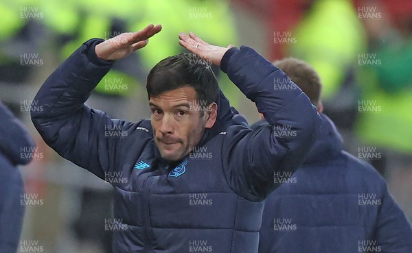 070226 - Rotherham United v Cardiff City - Sky Bet League 1 - Manager Brian Barry-Murphy of Cardiff salutes the travelling fans at the end of the match