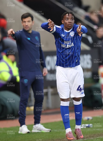 070226 - Rotherham United v Cardiff City - Sky Bet League 1 - Manager Brian Barry-Murphy of Cardiff looks on at Ronan Kpakio of Cardiff