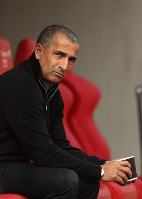 180323 - Rotherham United v Cardiff City - Sky Bet Championship - Cardiff Manager Sabri Lamouchi inspects the New York Stadium pitch before kick off