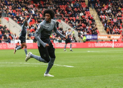 180323 - Rotherham United v Cardiff City - Sky Bet Championship - Jaden Philogene-Bidace of Cardiff celebrates scoring his sides first goal of the match