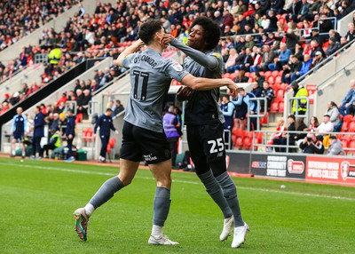 180323 - Rotherham United v Cardiff City - Sky Bet Championship - Jaden Philogene-Bidace of Cardiff celebrates scoring his sides first goal of the match