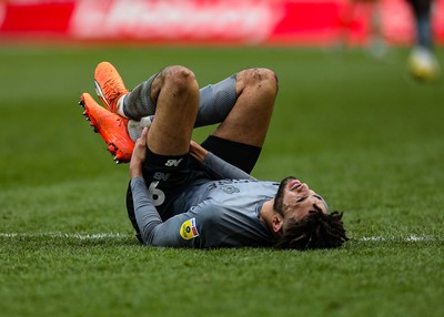 180323 - Rotherham United v Cardiff City - Sky Bet Championship - Kion Etete of Cardiff goes down after a rough challenge