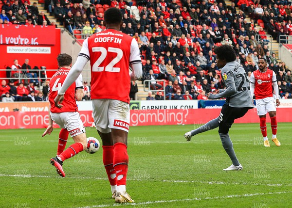 180323 - Rotherham United v Cardiff City - Sky Bet Championship - Jaden Philogene-Bidace of Cardiff scores his sides first goal of the match