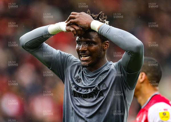 180323 - Rotherham United v Cardiff City - Sky Bet Championship - Sory Kaba of Cardiff reacts after his shot goes wide