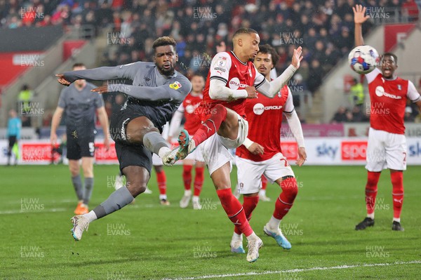 270423 - Rotherham v Cardiff - Sky Bet Championship - Cedric Kipre of Cardiff rockets the ball to score the winning goal