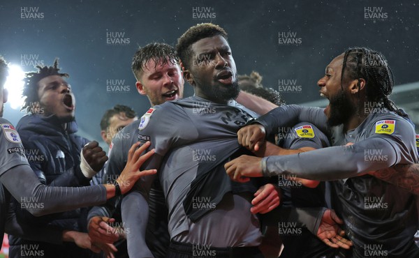 270423 - Rotherham v Cardiff - Sky Bet Championship - Cedric Kipre of Cardiff (middle) celebrates scoring the winning goal