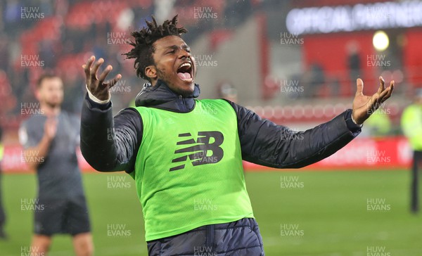 270423 - Rotherham v Cardiff - Sky Bet Championship - Sory Kaba of Cardiff salutes the fans at the end of the match