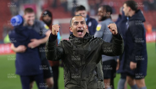 270423 - Rotherham v Cardiff - Sky Bet Championship - Manager Sabri Lamouchi of Cardiff salutes the fans at the end of the match